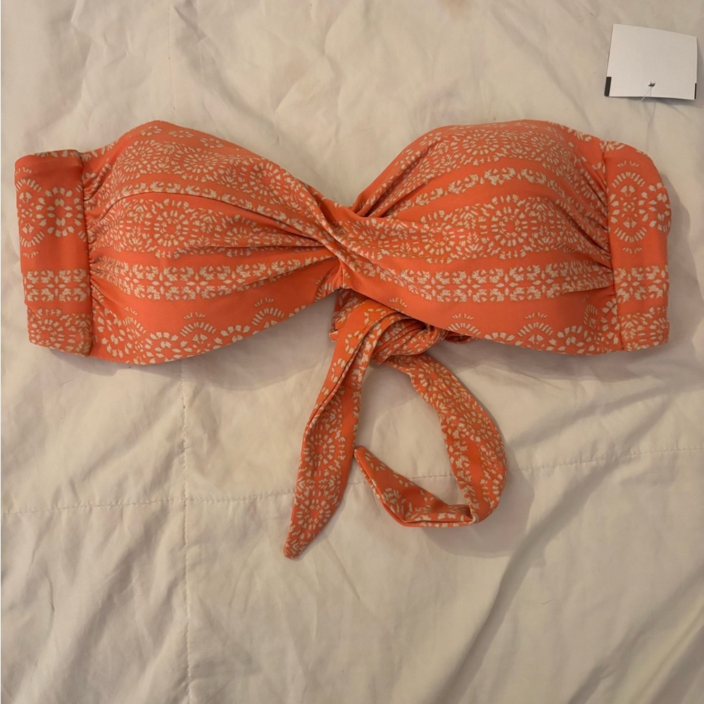 Robin Piccone Coral Floral Bikini TOP ONLY Tie Back Adjust. & Removable Straps
